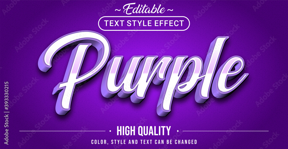 Poster Editable text style effect - Purple text style theme.