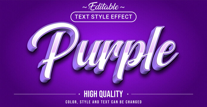 Editable Text Style Effect - Purple Text Style Theme.