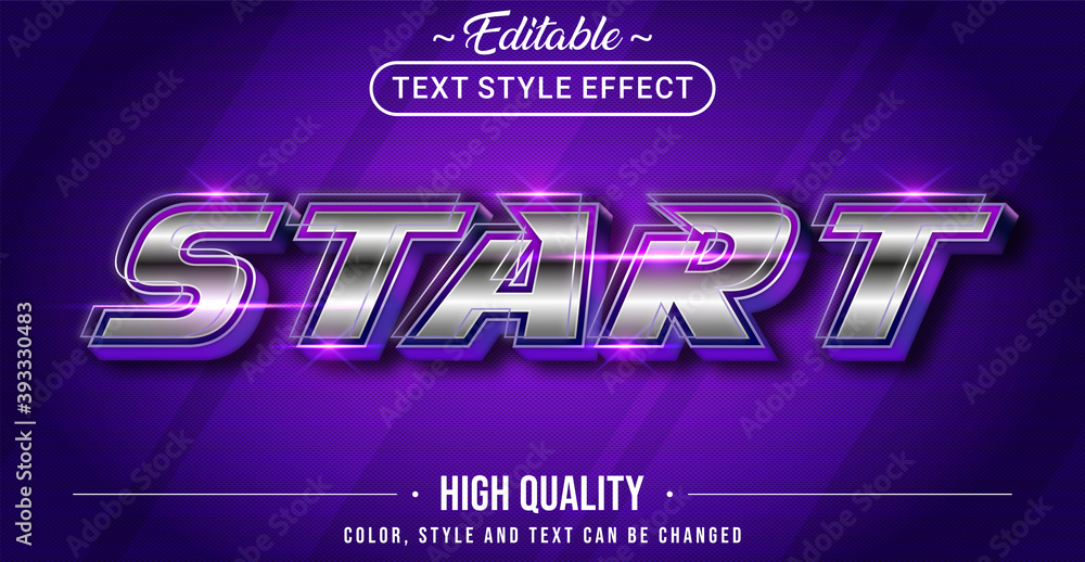 Poster Editable text style effect - Start text style with electric theme style.