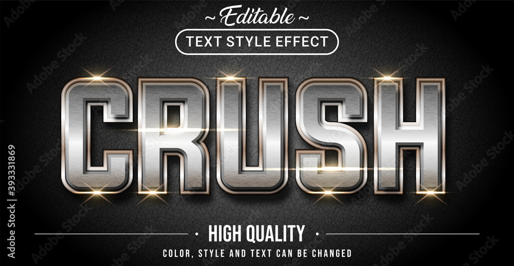 Poster Editable text style effect - Crush with rusty steel text style theme.