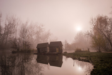 small cottage on the river