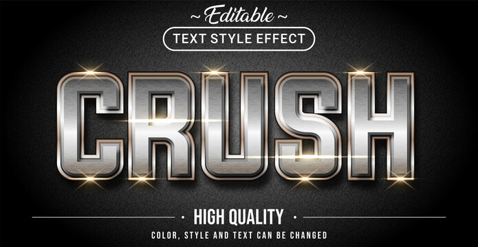 Editable Text Style Effect - Crush With Rusty Steel Text Style Theme.