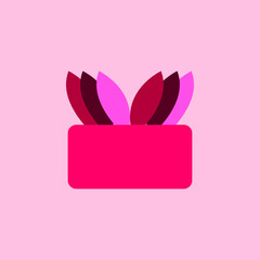 simple pink flower flat design vector