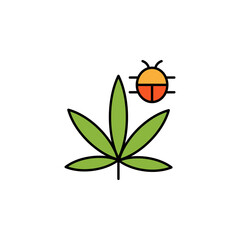 marijuana, beetle outline icon. Can be used for web, logo, mobile app, UI, UX on white background