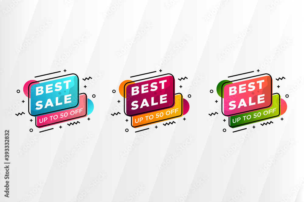 Poster best sale element banner design template with three variation gradient colors. memphis style with co