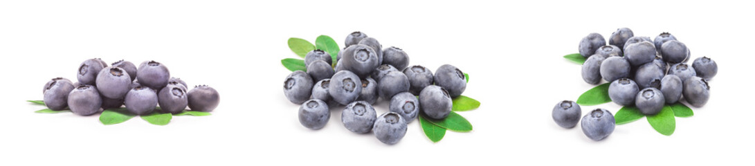 Group of great bilberry isolated on a white background