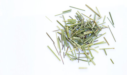 organic dried lemongrass. Herb for tea concept