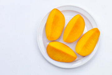Tropical fruit, Mango  on white background.