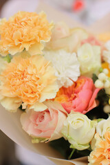 Flower composition. Macro photo. Wedding decor. A Beautiful bouquet of fresh flowers.