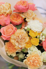Flower composition. Macro photo. Wedding decor. A Beautiful bouquet of fresh flowers.
