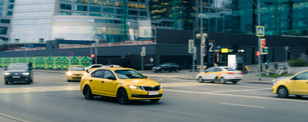 Taxi on the street in Moscow