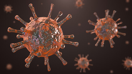 Viral infectious agents close up