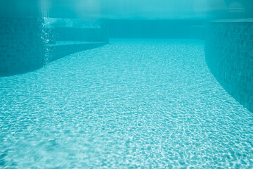 Clean water surface in swimming pool