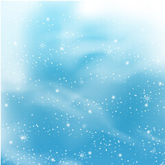 Falling snow isolated on blue background. For greeting card merry christmas, web site, poster, placard and wallpaper. Falling snow background