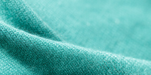 Blue green luxury pure cashmere texture.