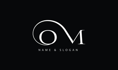 MO, OM, M, O abstract letters logo monogram - obrazy, fototapety, plakaty