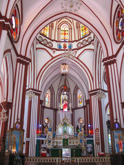 Fototapeta na wymiar Selective focus image of the interiors of a church in goa India on 8 October 2008