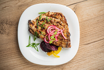 grilled steak on the parchment