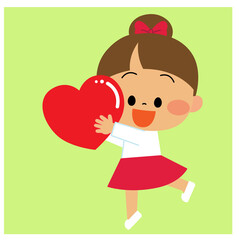 ハートを持っている女の子
