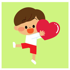ハートを持っている男の子