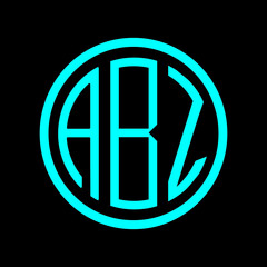 ABZ letter logo design/ABZ Ellipse 3 letter logo 
polygon. ABZ letter icon design on black background.A B Z logo design. ABZ initials Logo design 
