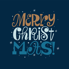 Merry Christmas retro type design. Holiday season