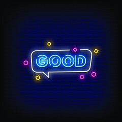 Good Neon Signs Style Text Vector