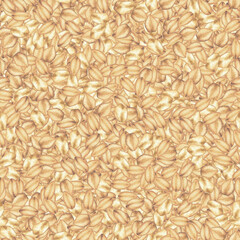 Watercolor seamless pattern of the tiny oats