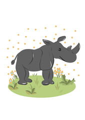 Flat illustration. An isolated animal for children concept. For teachers, apparel, stationery, accessories