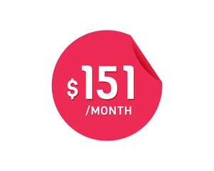 $151 Dollar Month. 151 USD Monthly sticker