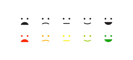 Rating emotion icon set. Feedback emoji, vector illustration in flat