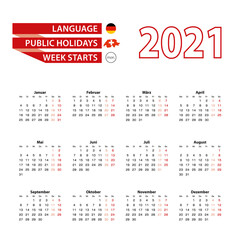Calendar 2021 in Germany language with public holidays the country of Switzerland in year 2021.