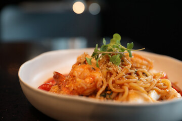 spaghetti pomodoro with sea food