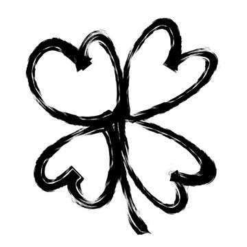 recommend clip art: シンプルな四つ葉のクローバー　　【線画】