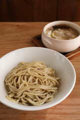 Tsukemen ramen with soup for dipping Japanese food