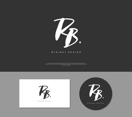 RB Initial handwriting or handwritten logo for identity. Logo with signature and hand drawn style.