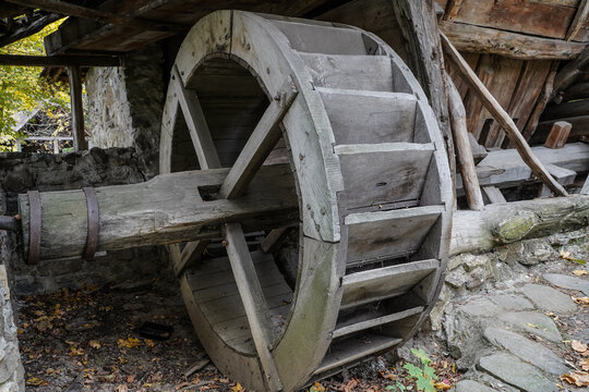 old Romanian mill used by the villagers to grind grain in rural areas