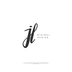 JL Initial handwriting or handwritten logo for identity. Logo with signature and hand drawn style.