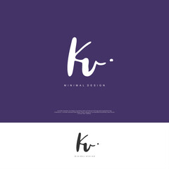 KU Initial handwriting or handwritten logo for identity. Logo with signature and hand drawn style.