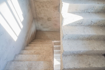 Fototapeta premium Rough staircase with reinforced concrete structure