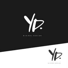 YD Initial handwriting or handwritten logo for identity. Logo with signature and hand drawn style.