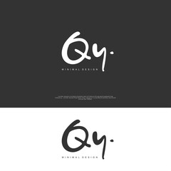 Fototapeta premium QY Initial handwriting or handwritten logo for identity. Logo with signature and hand drawn style.