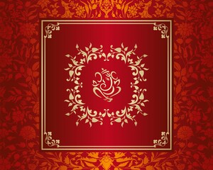 Ganesha, wedding card, royal Rajasthan, India	