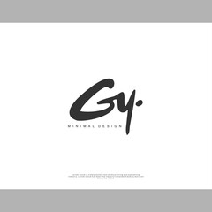 GY Initial handwriting or handwritten logo for identity. Logo with signature and hand drawn style.