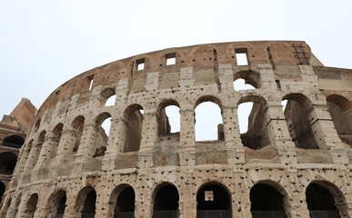 majestic ancient Colosseum amphitheater in the Italian city of R