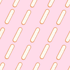 seamless pattern with sweet eclairs