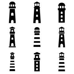 Lighthouse icon, logo isolated on white background