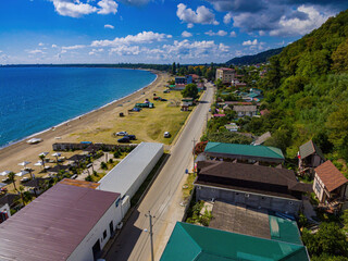 Bird's eye view of the sea coast