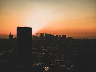 Fototapeta na wymiar 夕暮れの東京　文京シビックセンターからの夕景