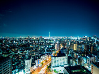 東京の夜景　文京シビックセンターからの風景